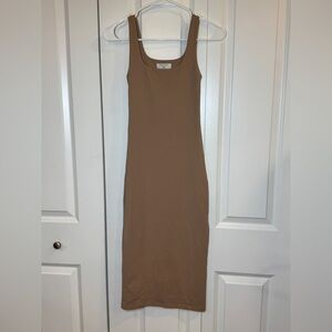 Babaton Tan Midi Dress